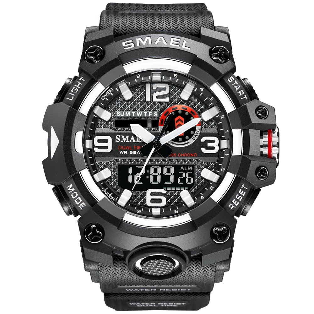 This SMAEL 8035 Dual Time Digital Waterproof Sport Watch comes with an amazing amount of useful features and a high quality watch that will last. That special man in your life will love this watch for his birthday, Christmas, Fathers Day, Anniversary or any special occasion. Comes in several colors to suite any unique style and is easy and comfortable to wear.