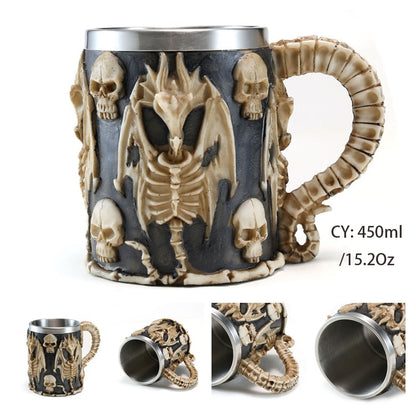 Medieval Dragon Resin Stainless Steel Mug