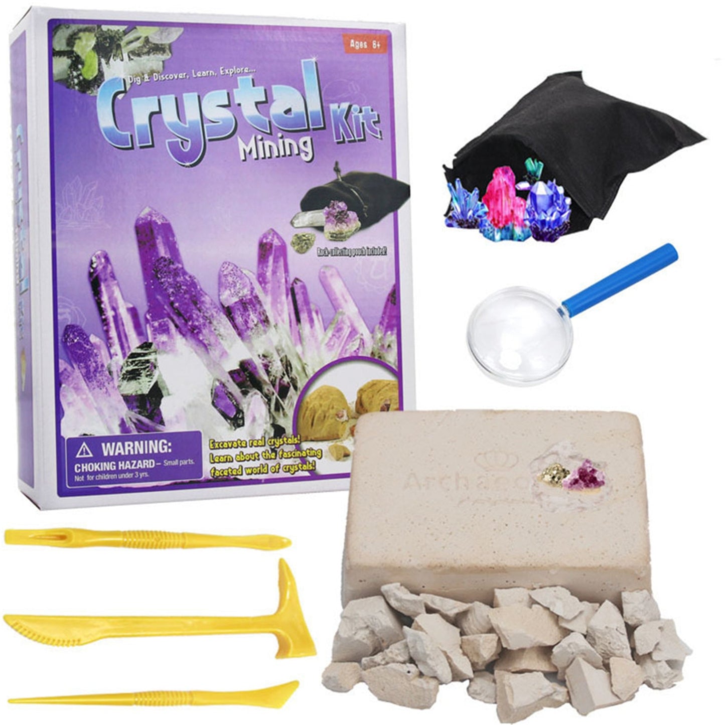These awesome DIY Archaeology treasure mining kits are a fun and exciting gift for kids and interested adults. Everyone loved discovering cool things like crystals, semi-precious stones, minerals, fools gold, fossils and pearls. A Most Excellent way to educate kids and family on exploring a life in Archaeology or to just have some good fun! Estimated Shipping Time is 10 to 20 days.