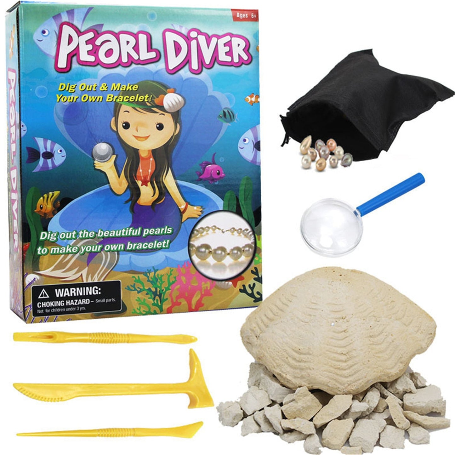 These awesome DIY Archaeology treasure mining kits are a fun and exciting gift for kids and interested adults. Everyone loved discovering cool things like crystals, semi-precious stones, minerals, fools gold, fossils and pearls. A Most Excellent way to educate kids and family on exploring a life in Archaeology or to just have some good fun! Estimated Shipping Time is 10 to 20 days.