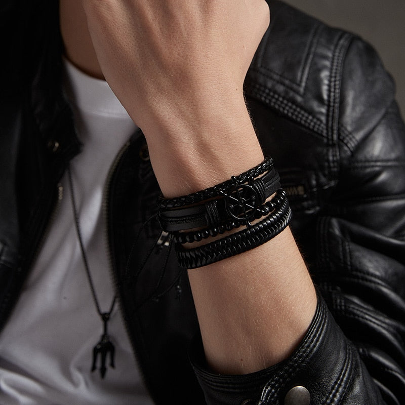 Braided Wrap Leather Bracelets