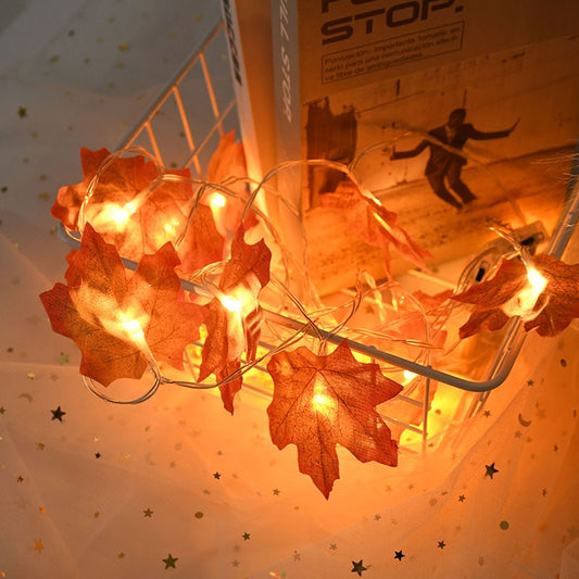 The perfect set of lights for your Autumn or Thanksgiving decorations. You're party will be lively with adorable maple leave string lights. Some enjoy these lights year round. These autumn string lights provide a nice ambiance for special occasions.