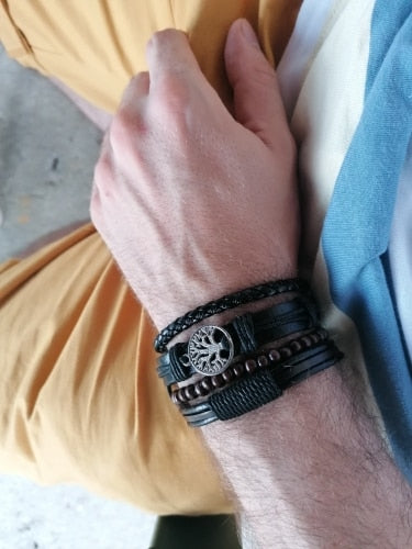 Braided Wrap Leather Bracelets