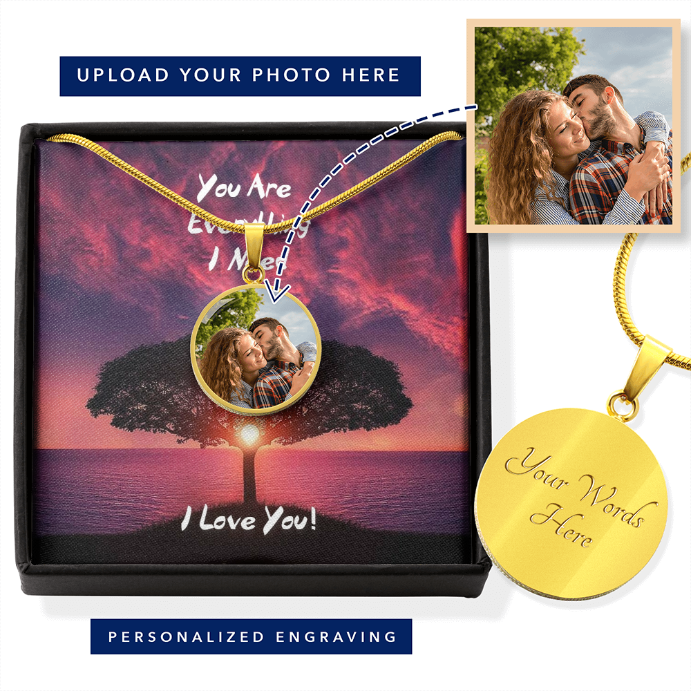 Personalized Everything I Need Circle Pendant Necklace