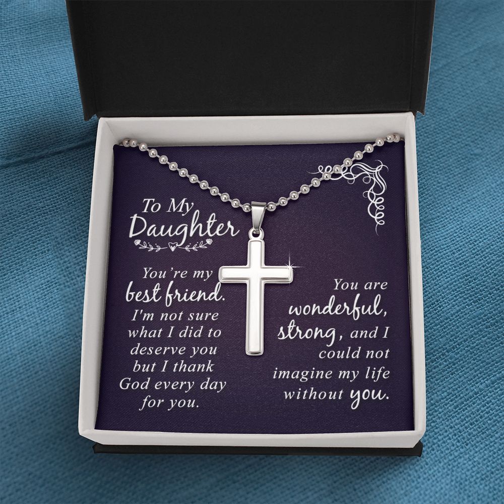 Wear your faith proudly with this stunning artisan-crafted Stainless Cross Necklace with Ball Chain. Perfect for special occasions or everyday wear, our Stainless Cross Necklace is a wonderful gift idea for you or your loved one. Imagine the look on their face when they open up this thoughtful gift!