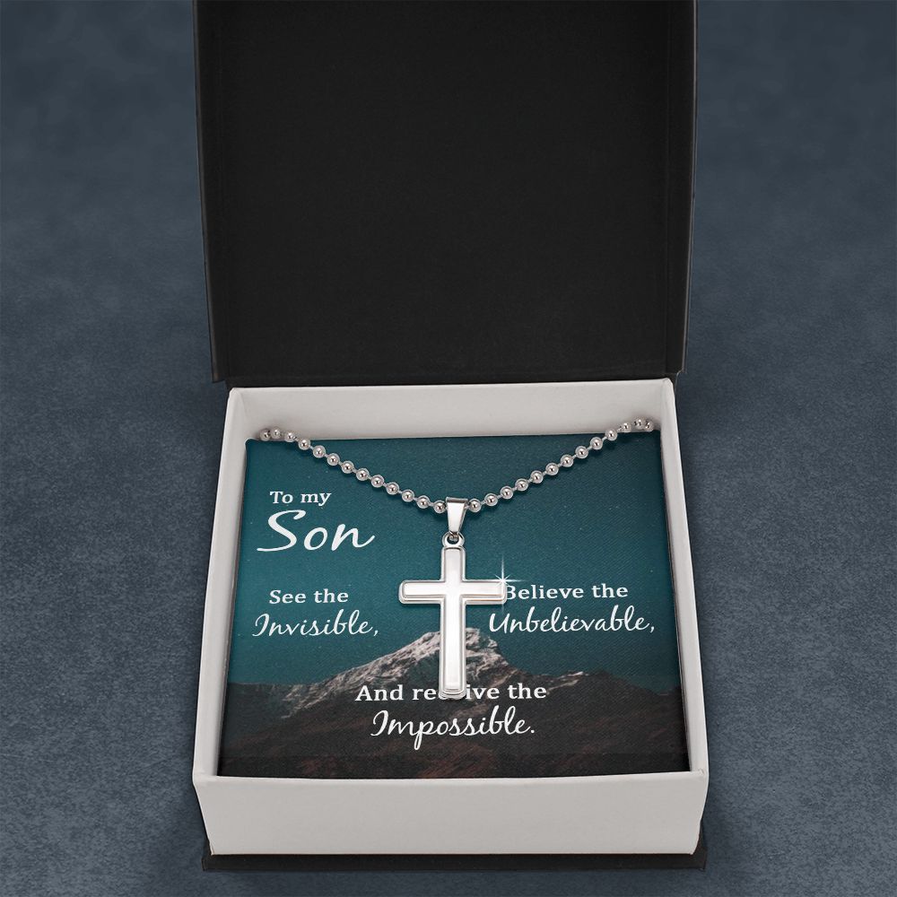 Wear your faith proudly with this stunning artisan-crafted Stainless Cross Necklace with Ball Chain. Perfect for special occasions or everyday wear, our Stainless Cross Necklace is a wonderful gift idea for you or your loved one. Imagine the look on their face when they open up this thoughtful gift!