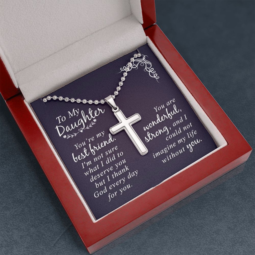 Wear your faith proudly with this stunning artisan-crafted Stainless Cross Necklace with Ball Chain. Perfect for special occasions or everyday wear, our Stainless Cross Necklace is a wonderful gift idea for you or your loved one. Imagine the look on their face when they open up this thoughtful gift!