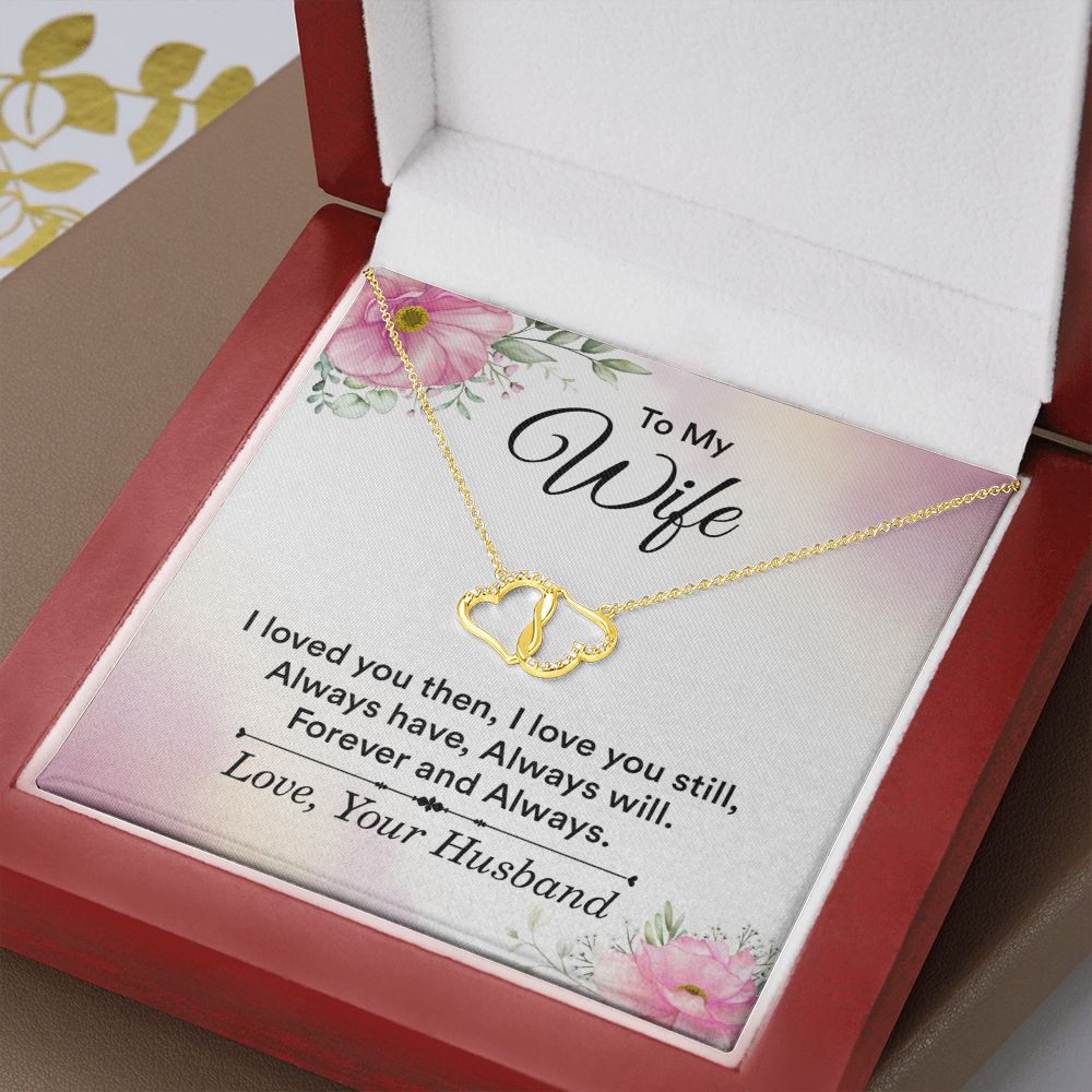A stunning, infinitely connected pair of 10K solid yellow gold hearts that perfectly symbolizes your Everlasting Love. Each heart is intricately accented with 18 pave set diamonds with a 0.07-carat weight which adds magnificent sparkle.