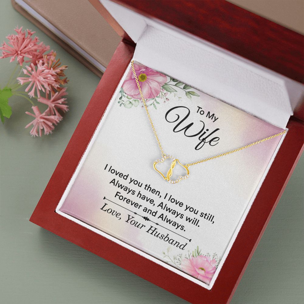 A stunning, infinitely connected pair of 10K solid yellow gold hearts that perfectly symbolizes your Everlasting Love. Each heart is intricately accented with 18 pave set diamonds with a 0.07-carat weight which adds magnificent sparkle.