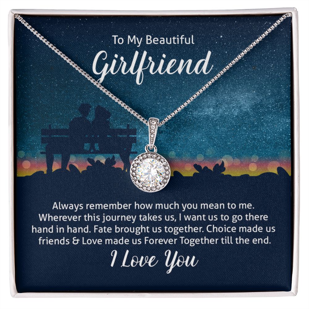 Surprise your loved one with a timeless and elegant gift. Our dazzling Eternal Hope Necklace features a cushion cut center cubic zirconia that will sparkle with every step. The center crystal is adorned with equally brilliant CZ crystals, ensuring a stunning look every wear. Wow her by gifting her an accessory that will pair with everything in her wardrobe!