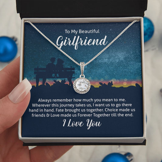 Surprise your loved one with a timeless and elegant gift. Our dazzling Eternal Hope Necklace features a cushion cut center cubic zirconia that will sparkle with every step. The center crystal is adorned with equally brilliant CZ crystals, ensuring a stunning look every wear. Wow her by gifting her an accessory that will pair with everything in her wardrobe!