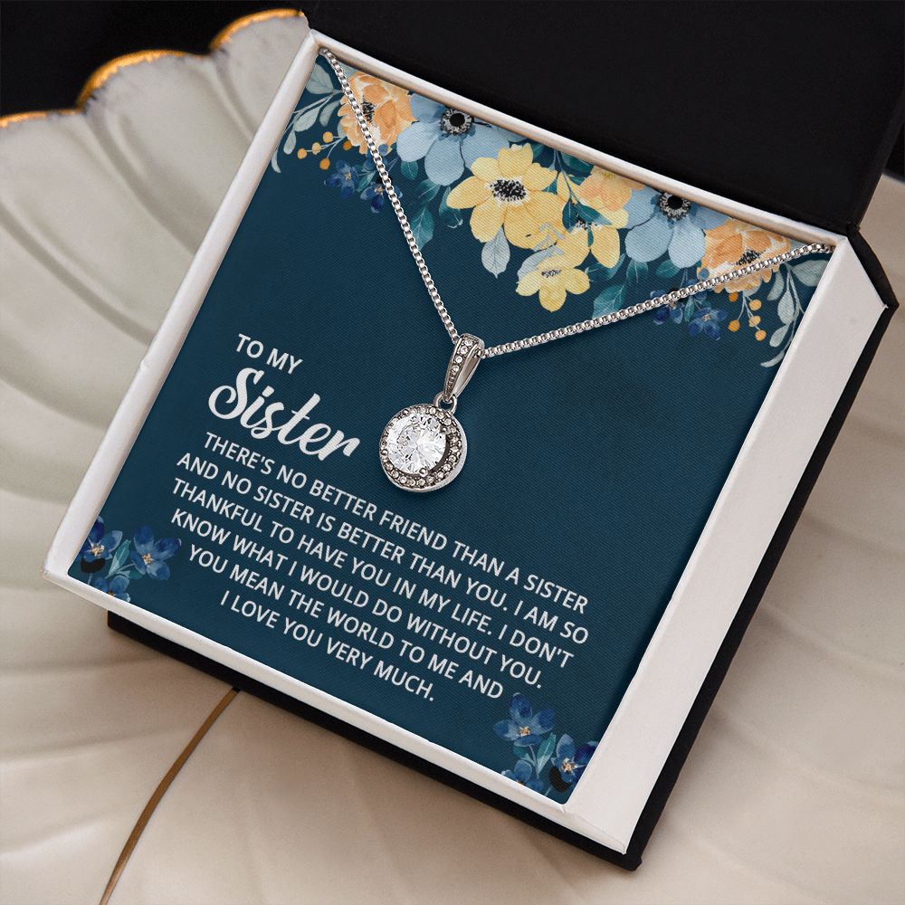Surprise your loved one sister with a timeless and elegant gift. Our dazzling Eternal Hope Necklace features a cushion cut center cubic zirconia that will sparkle with every step. The center crystal is adorned with equally brilliant CZ crystals, ensuring a stunning look every wear. Wow her by gifting her an accessory that will pair with everything in her wardrobe!