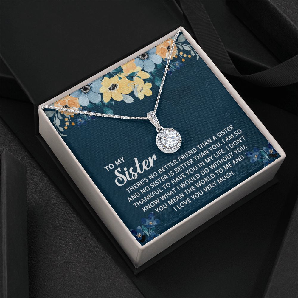 Surprise your loved one sister with a timeless and elegant gift. Our dazzling Eternal Hope Necklace features a cushion cut center cubic zirconia that will sparkle with every step. The center crystal is adorned with equally brilliant CZ crystals, ensuring a stunning look every wear. Wow her by gifting her an accessory that will pair with everything in her wardrobe!