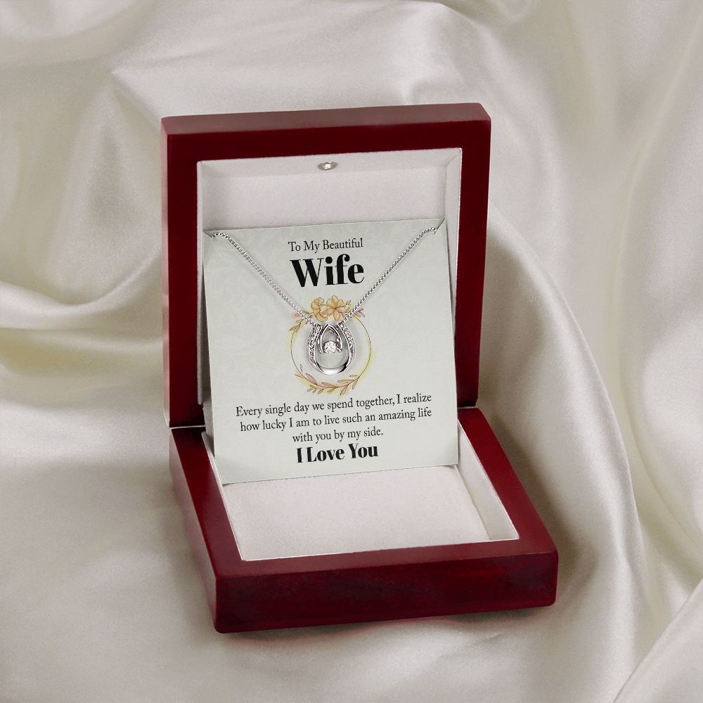 Some call it ‘fate’... some call it ‘destiny’...others ‘pure luck.’ This pendant necklace signifies how lucky you are to have that someone special in your life. Whether you want to show your appreciation for life’s everyday journey or a special occasion, such as Valentine's Day - this necklace is sure to make her feel recognized!