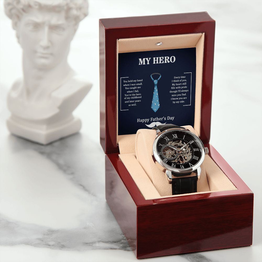 Give the gift of luxury with this handsome and daring timepiece. The Men's Openwork Watch is the perfect blend of classic design and modern styling, making it an essential accessory for your remarkable style.