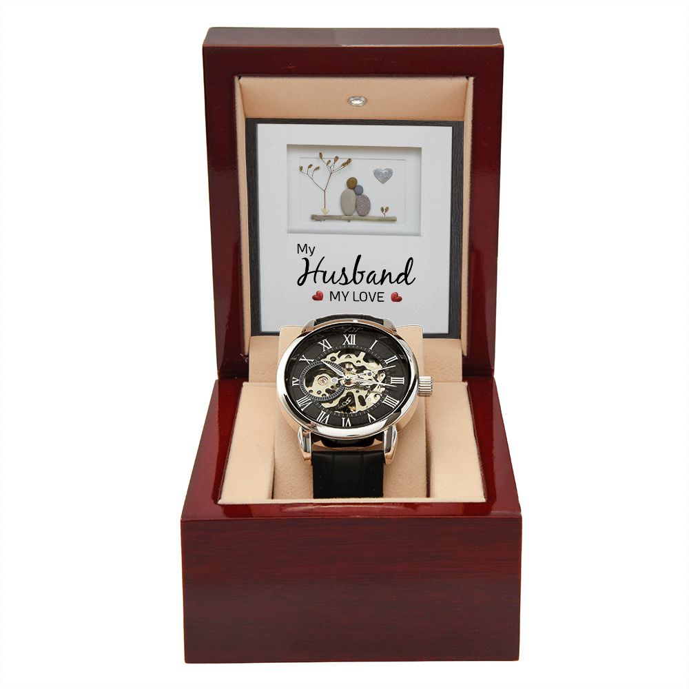 Beautifully crafted to be automatic, this watch requires motion instead of batteries. You will keep precise time simply by wearing it, no winding necessary. This magnificent piece makes the perfect gift for yourself or any man in your life looking to add a tasteful element into his wardrobe.