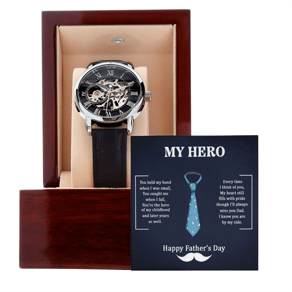 Give the gift of luxury with this handsome and daring timepiece. The Men's Openwork Watch is the perfect blend of classic design and modern styling, making it an essential accessory for your remarkable style.