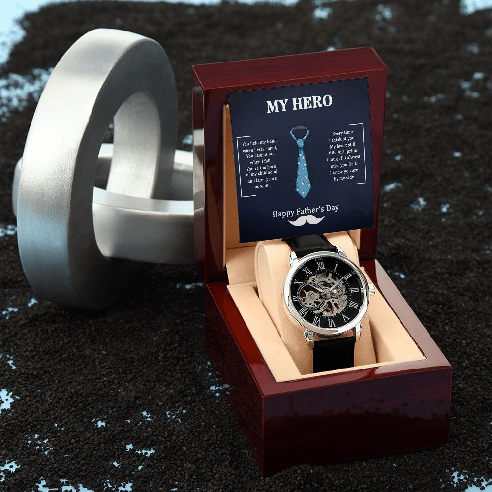 Give the gift of luxury with this handsome and daring timepiece. The Men's Openwork Watch is the perfect blend of classic design and modern styling, making it an essential accessory for your remarkable style.