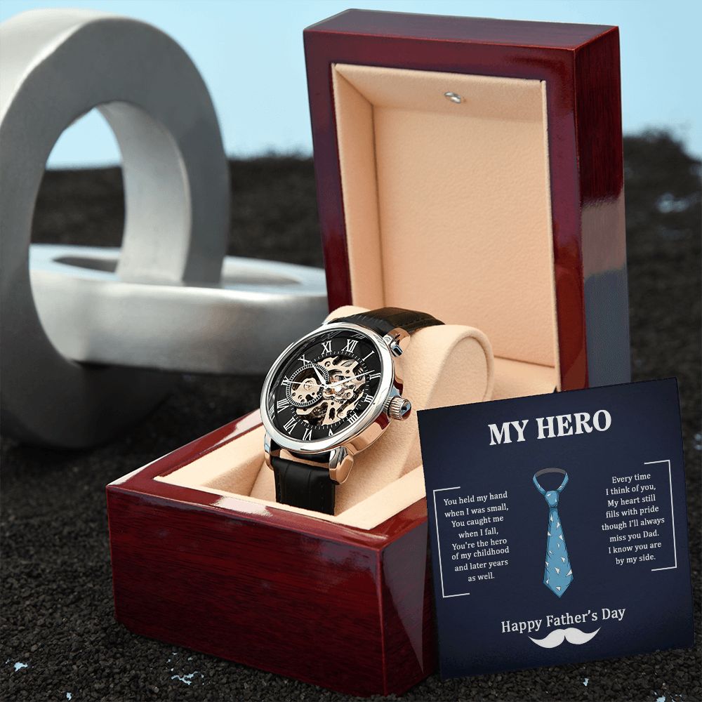 Give the gift of luxury with this handsome and daring timepiece. The Men's Openwork Watch is the perfect blend of classic design and modern styling, making it an essential accessory for your remarkable style.