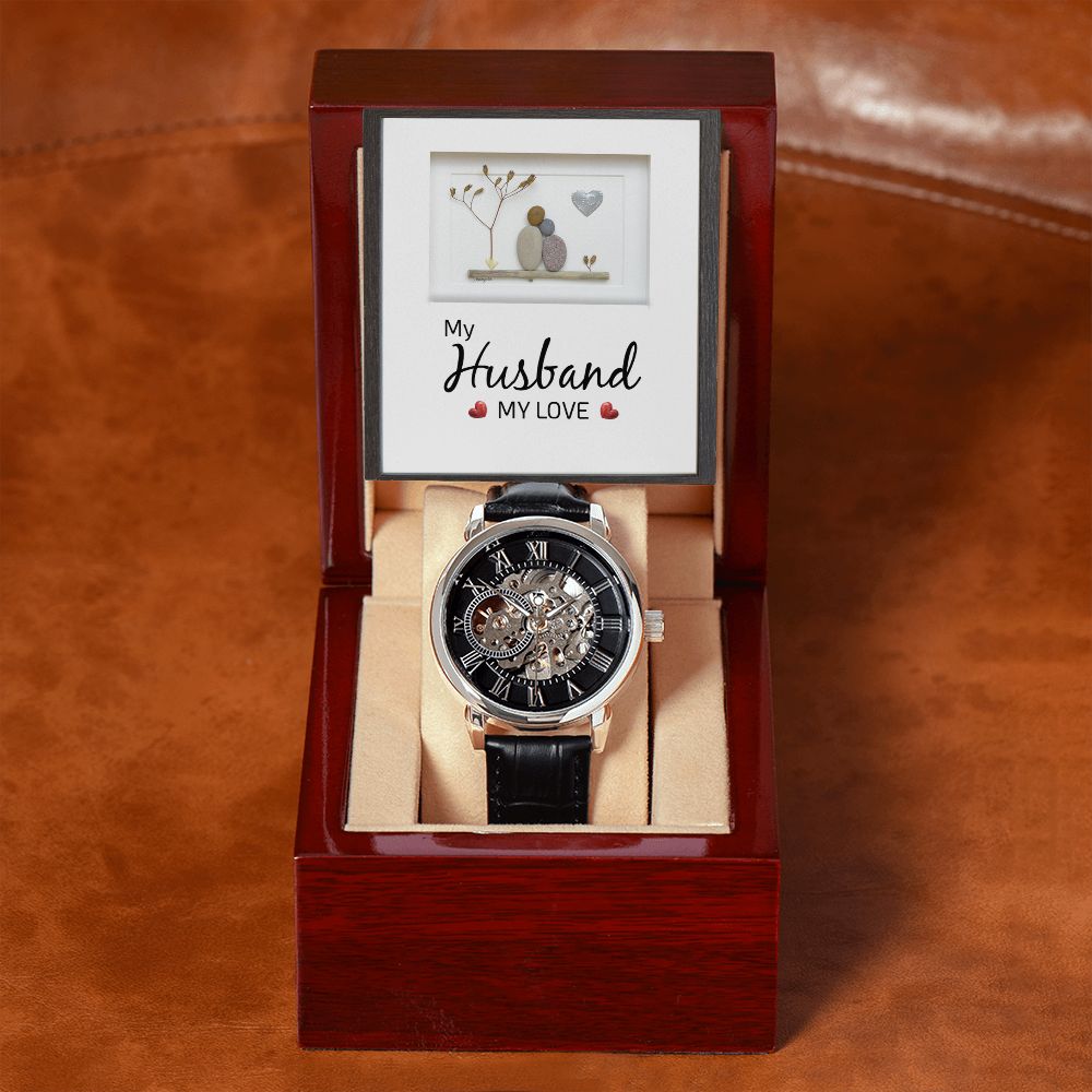 Beautifully crafted to be automatic, this watch requires motion instead of batteries. You will keep precise time simply by wearing it, no winding necessary. This magnificent piece makes the perfect gift for yourself or any man in your life looking to add a tasteful element into his wardrobe.