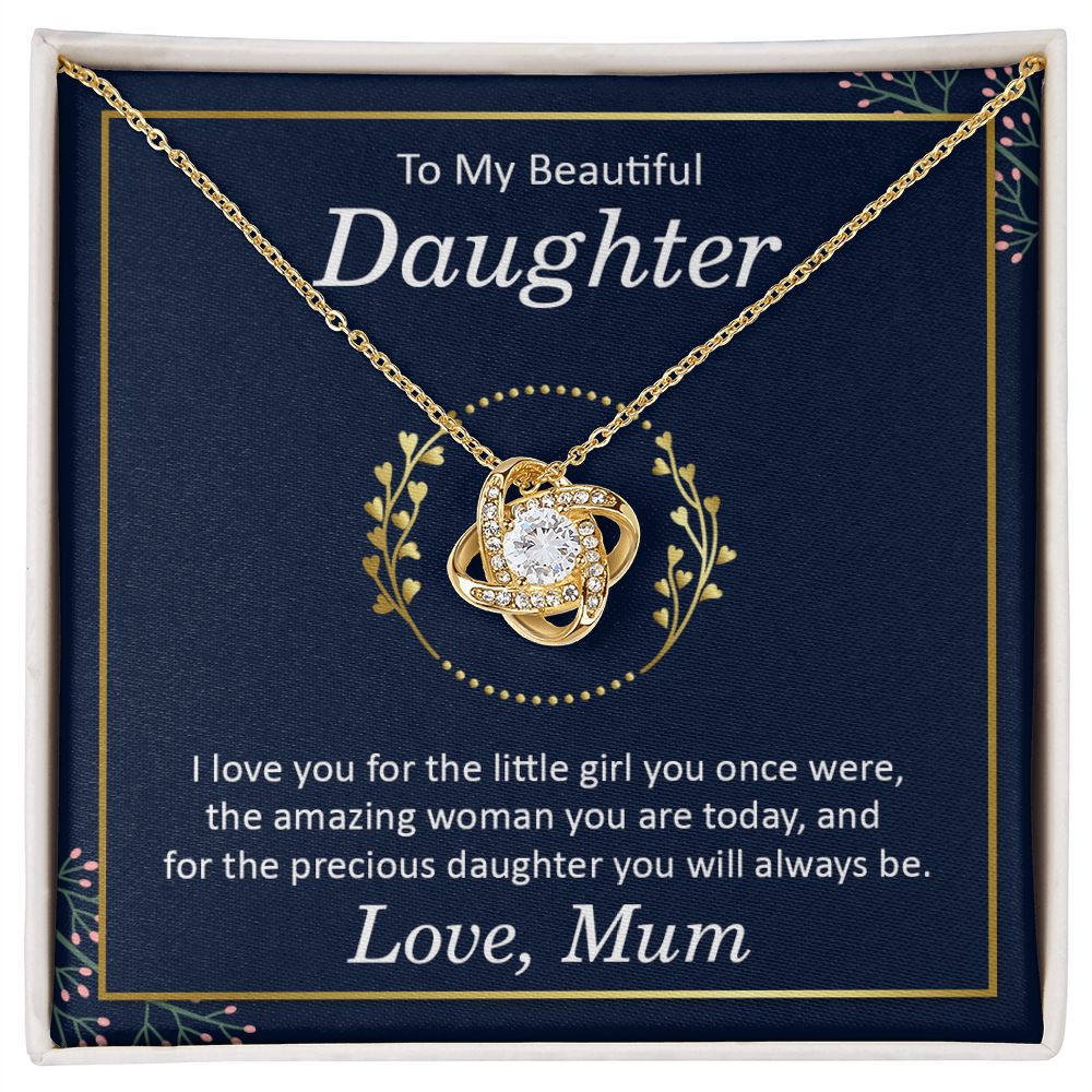 Imagine her reaction receiving this beautiful Love Knot Necklace. Representing an unbreakable bond between two souls, this piece features a beautiful pendant embellished with premium cubic zirconia crystals. Surprise your loved one with this gorgeous gift today!