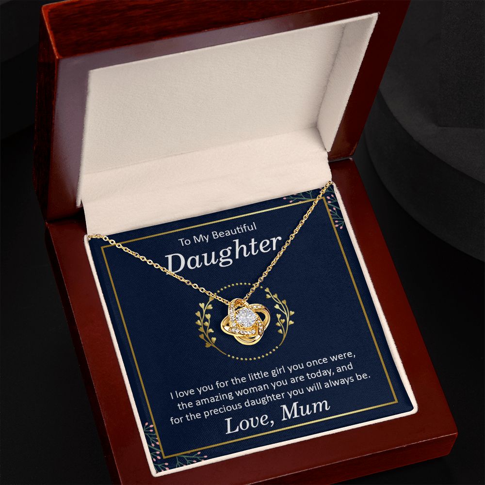 Imagine her reaction receiving this beautiful Love Knot Necklace. Representing an unbreakable bond between two souls, this piece features a beautiful pendant embellished with premium cubic zirconia crystals. Surprise your loved one with this gorgeous gift today!