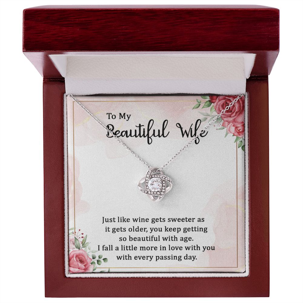 Imagine her reaction receiving this beautiful Love Knot Necklace. Representing an unbreakable bond between two souls, this piece features a beautiful pendant embellished with premium cubic zirconia crystals. Surprise your loved one with this gorgeous gift today!