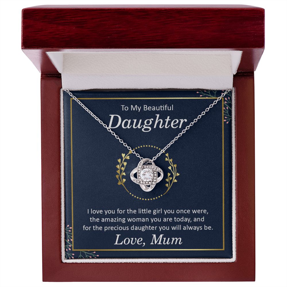 Imagine her reaction receiving this beautiful Love Knot Necklace. Representing an unbreakable bond between two souls, this piece features a beautiful pendant embellished with premium cubic zirconia crystals. Surprise your loved one with this gorgeous gift today!