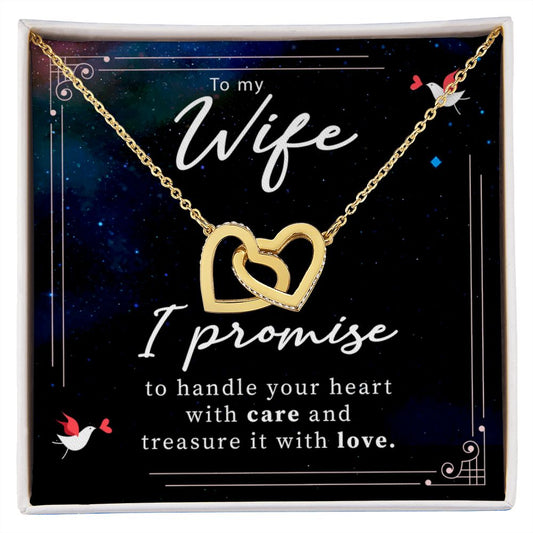 Give her the gift that symbolizes your never-ending love. Featuring two lovely hearts embellished with cubic zirconia crystals, this Interlocking Hearts necklace is the perfect accessory for everyday wear. Whether it's a memorable anniversary or a special birthday, make sure to dazzle your special someone by gifting them this stunning necklace.