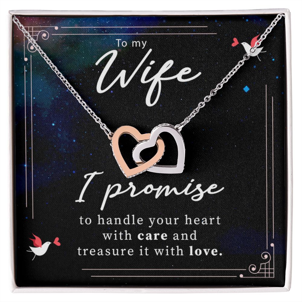 Give her the gift that symbolizes your never-ending love. Featuring two lovely hearts embellished with cubic zirconia crystals, this Interlocking Hearts necklace is the perfect accessory for everyday wear. Whether it's a memorable anniversary or a special birthday, make sure to dazzle your special someone by gifting them this stunning necklace.