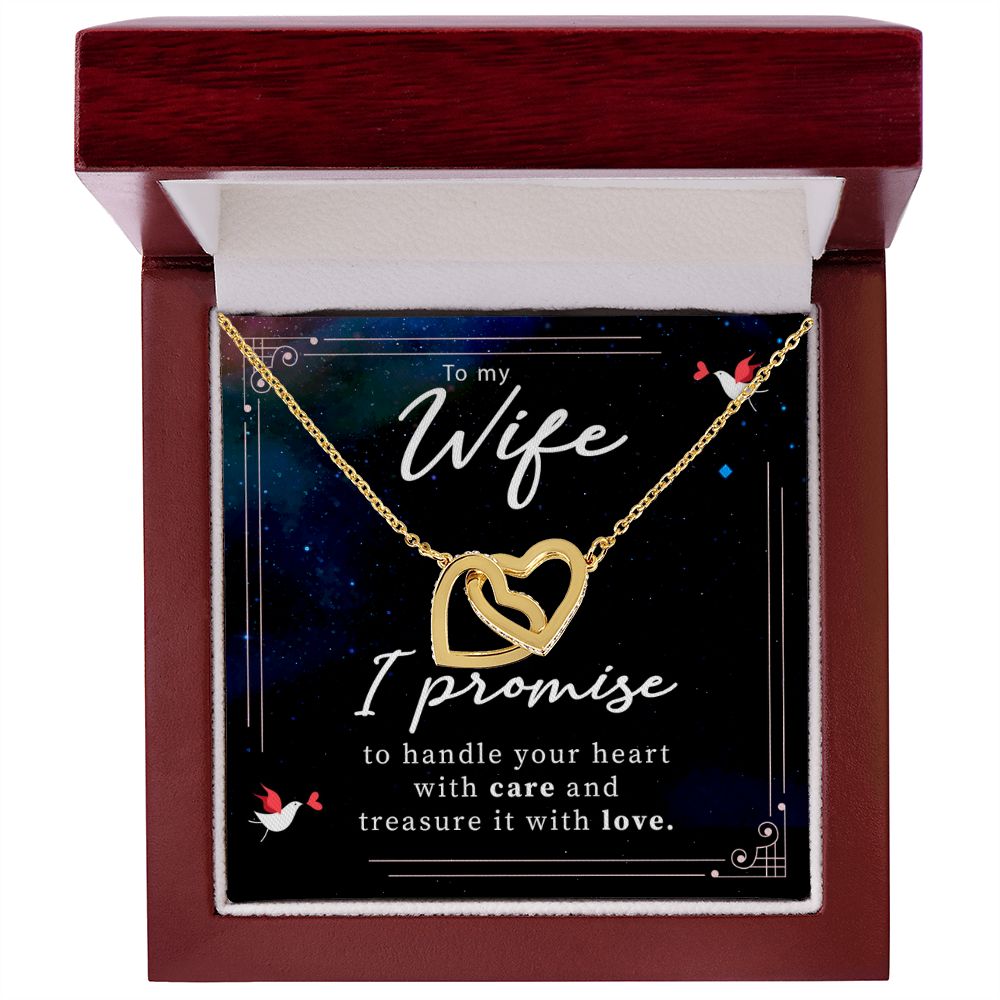 Give her the gift that symbolizes your never-ending love. Featuring two lovely hearts embellished with cubic zirconia crystals, this Interlocking Hearts necklace is the perfect accessory for everyday wear. Whether it's a memorable anniversary or a special birthday, make sure to dazzle your special someone by gifting them this stunning necklace.