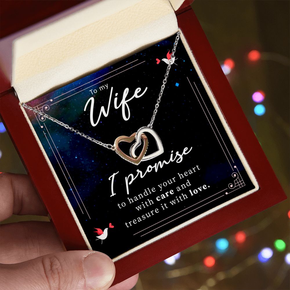 Give her the gift that symbolizes your never-ending love. Featuring two lovely hearts embellished with cubic zirconia crystals, this Interlocking Hearts necklace is the perfect accessory for everyday wear. Whether it's a memorable anniversary or a special birthday, make sure to dazzle your special someone by gifting them this stunning necklace.