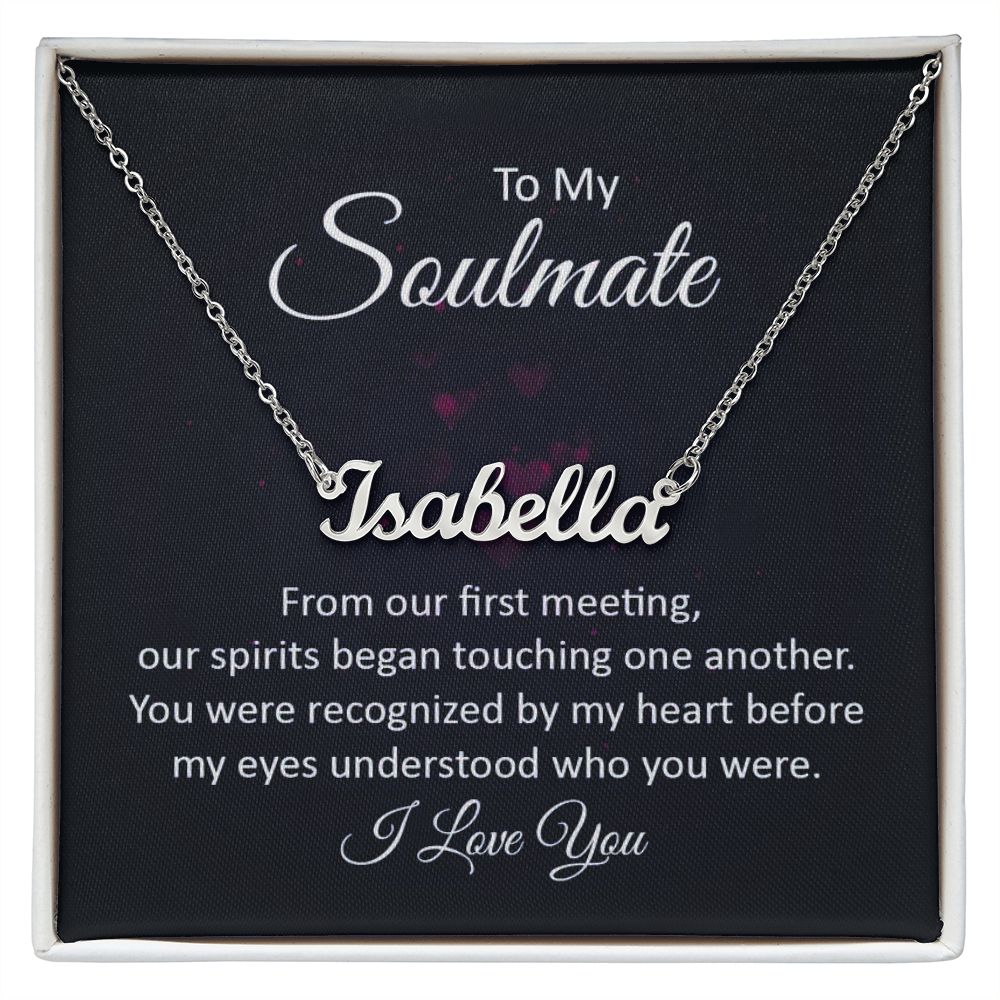 This stylish necklace features a cursive name design suspended on an 16”-18” adjustable cable chain, making it both personal and beautiful! Your necklace will be custom made upon ordering in the name or word of your choice, with up to 10 characters. It's a gift that they will surely want to keep close to their heart forever!