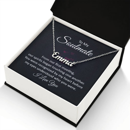 This stylish necklace features a cursive name design suspended on an 16”-18” adjustable cable chain, making it both personal and beautiful! Your necklace will be custom made upon ordering in the name or word of your choice, with up to 10 characters. It's a gift that they will surely want to keep close to their heart forever!