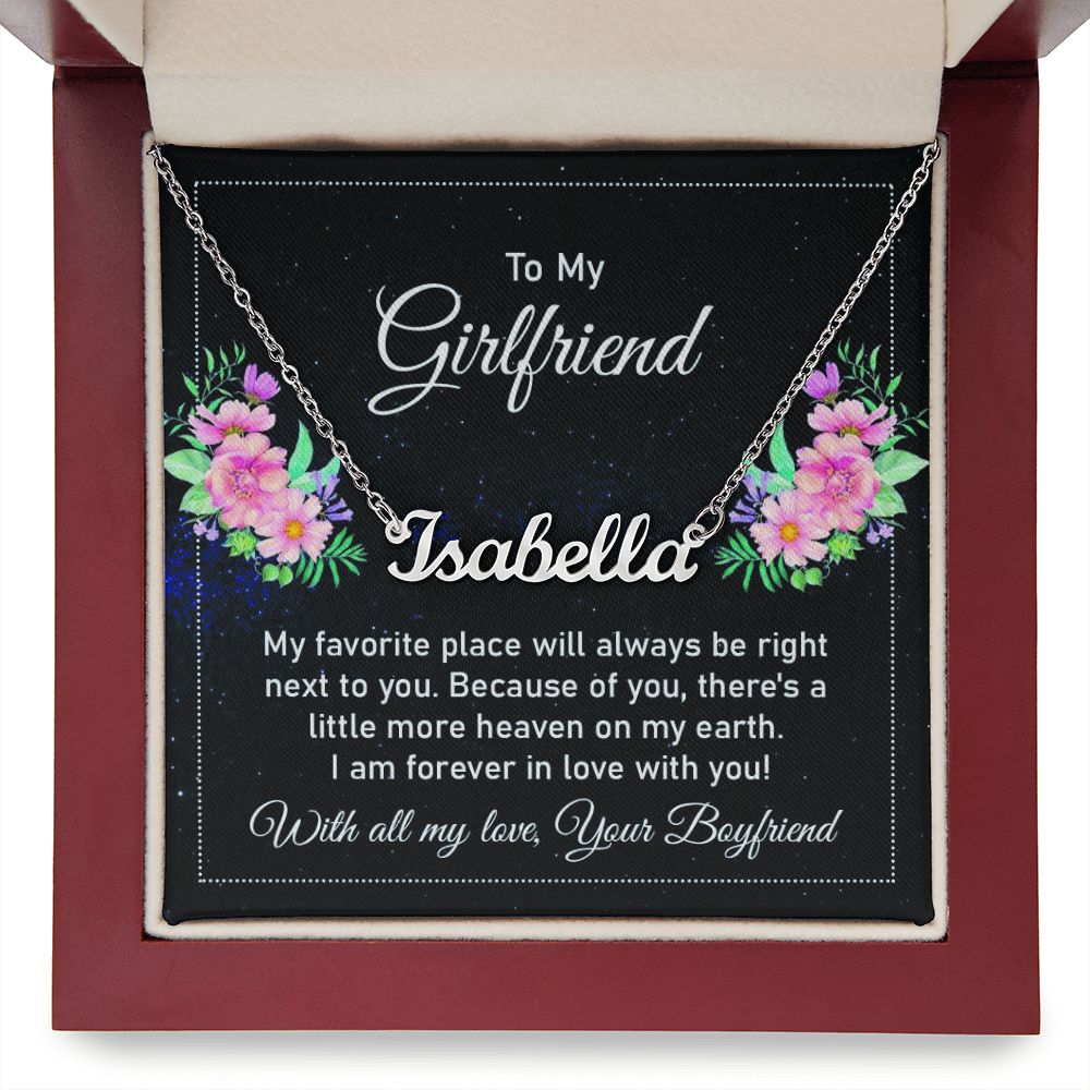 Give your special someone a custom necklace made just for them! Our Personalized Name Necklace is the perfect gift for your loved ones and will become a versatile accessory for any occasion. From a heart-warming holiday present, anniversary or birthday gift, or just because, this unique necklace adds a trendy touch to any outfit.