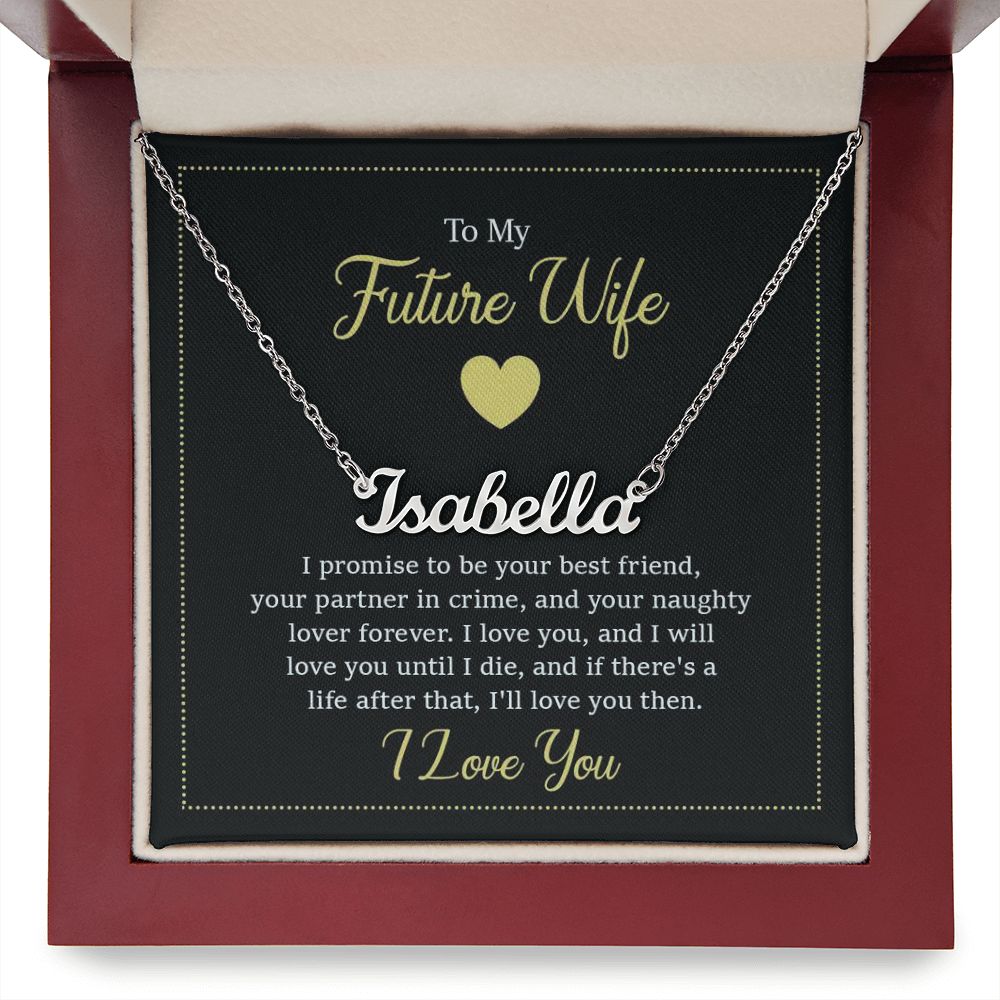 Give your special someone a custom necklace made just for them! Our Personalized Name Necklace is the perfect gift for your loved ones and will become a versatile accessory for any occasion. From a heart-warming holiday present, anniversary or birthday gift, or just because, this unique necklace adds a trendy touch to any outfit.