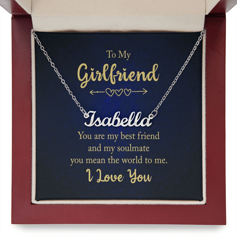 Give your special someone a custom necklace made just for them! Our Personalized Name Necklace is the perfect gift for your loved ones and will become a versatile accessory for any occasion. From a heart-warming holiday present, anniversary or birthday gift, or just because, this unique necklace adds a trendy touch to any outfit.