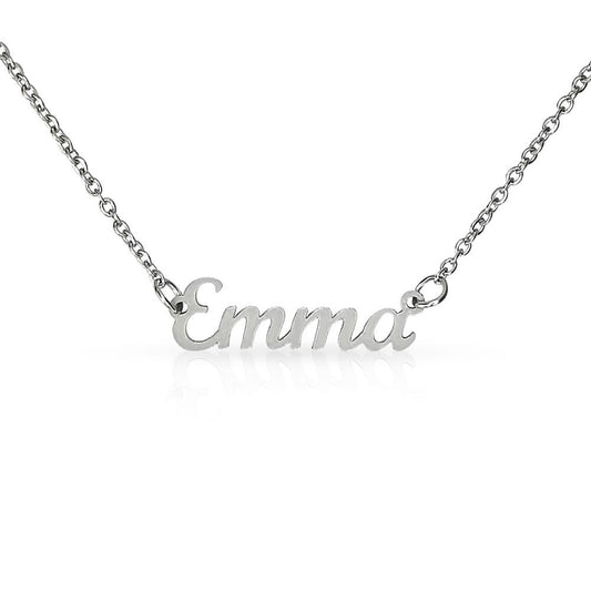 This custom name carved necklace is made with high quality materials and would make a great Valentine's Day gift, Birthday Gift, Christmas Gift or gift for any special occasion.  If the Kardashian's wear them, so can you! Be part of the trending hip crowd with your own name perfectly carved on a lovely necklace.