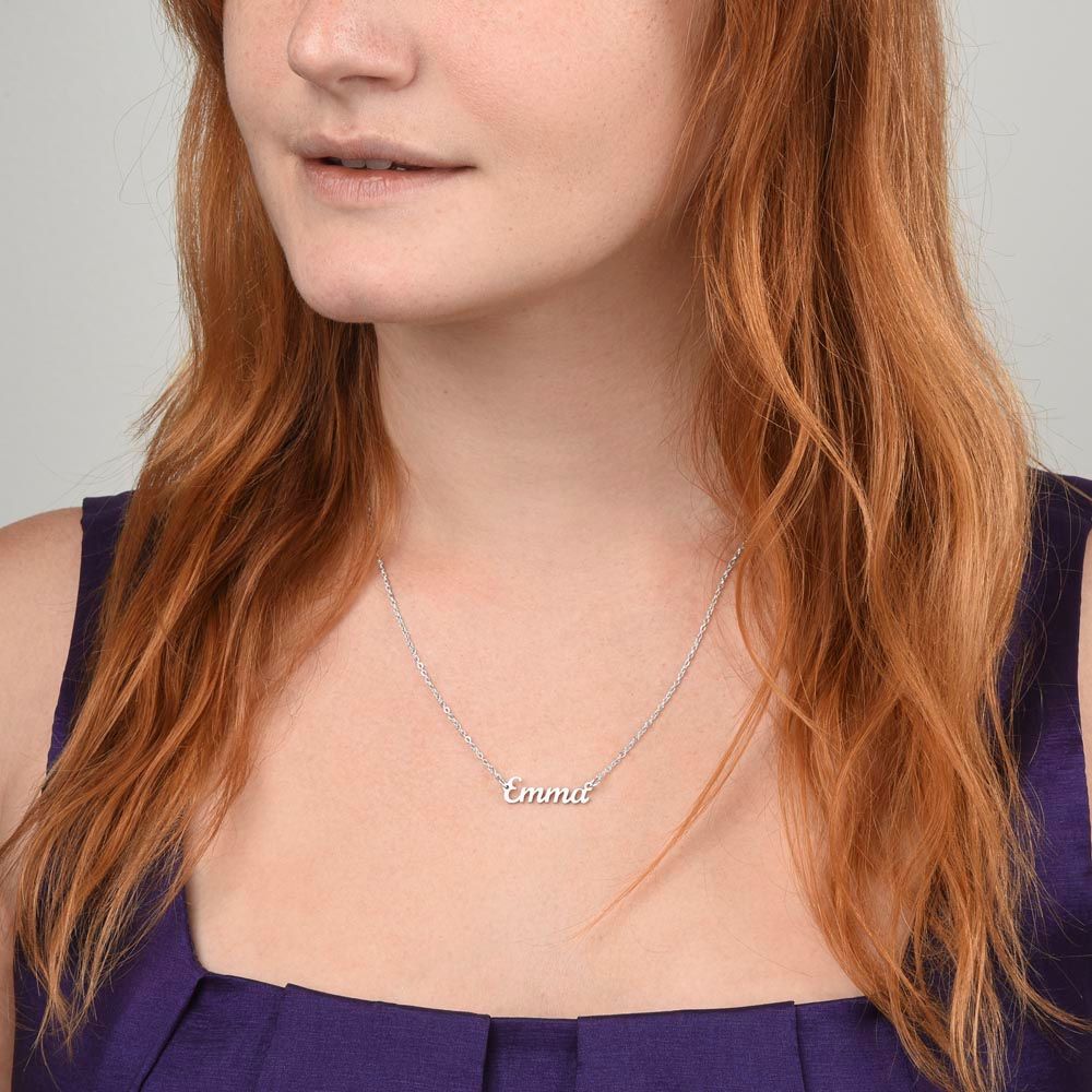 This custom name carved necklace is made with high quality materials and would make a great Valentine's Day gift, Birthday Gift, Christmas Gift or gift for any special occasion.  If the Kardashian's wear them, so can you! Be part of the trending hip crowd with your own name perfectly carved on a lovely necklace.
