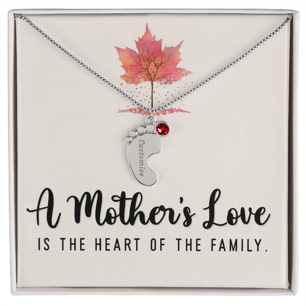 Celebrate the arrival of a newborn or cherish a precious memory with our Custom Baby Feet Necklace with Birthstone. Personalize your gift by engraving a name of your choice onto the pendant and choosing a crystal that correlates with the baby's birth month.