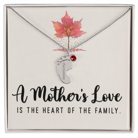 Celebrate the arrival of a newborn or cherish a precious memory with our Custom Baby Feet Necklace with Birthstone. Personalize your gift by engraving a name of your choice onto the pendant and choosing a crystal that correlates with the baby's birth month.