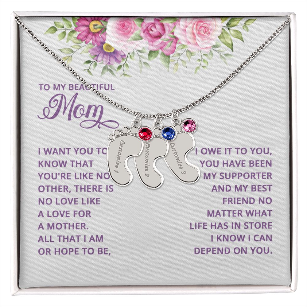 Adorn yourself with a timelessly beautiful piece of jewelry. Crafted with a subtle delicateness, the Baby Feet Necklace with Birthstone is a gorgeous combination of elegance and sentimentality. Symbolizing the unbreakable bond between mother and child, this custom necklace is crafted with personalized details and a birthstone of your choosing.