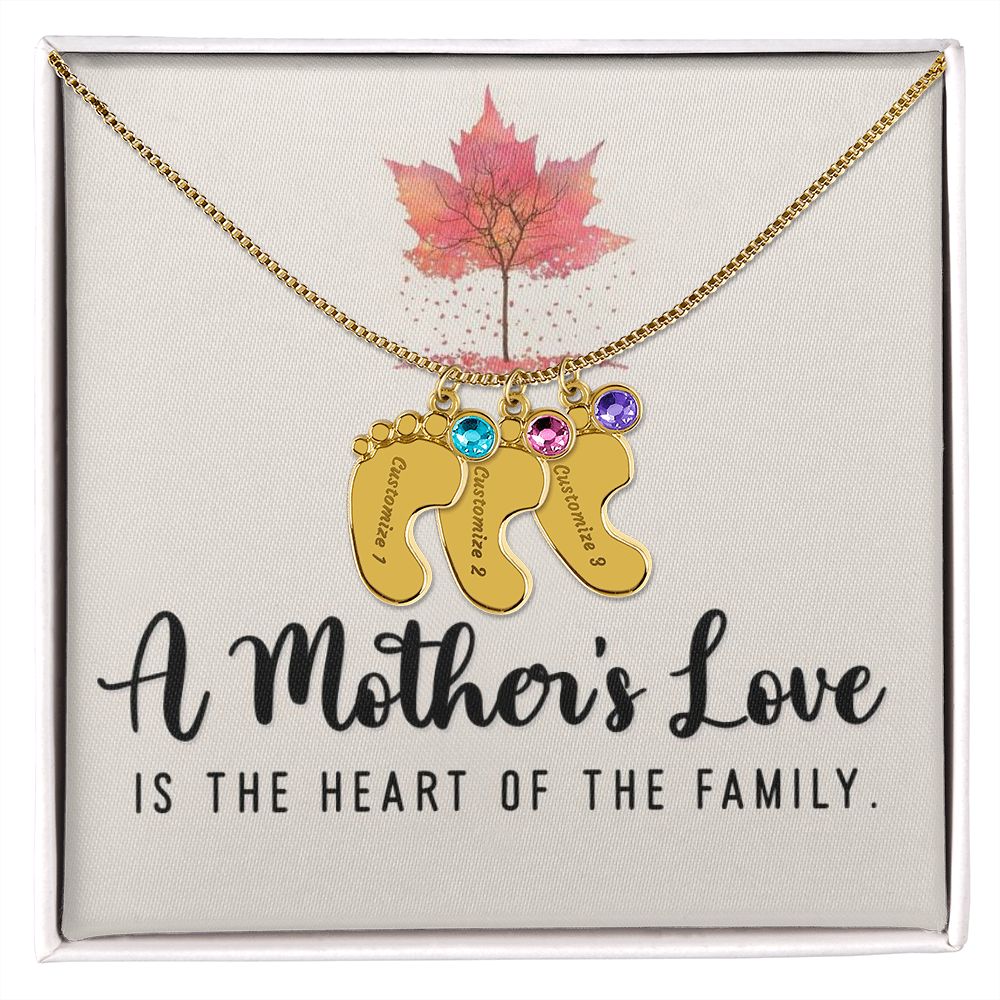 Celebrate the arrival of a newborn or cherish a precious memory with our Custom Baby Feet Necklace with Birthstone. Personalize your gift by engraving a name of your choice onto the pendant and choosing a crystal that correlates with the baby's birth month.