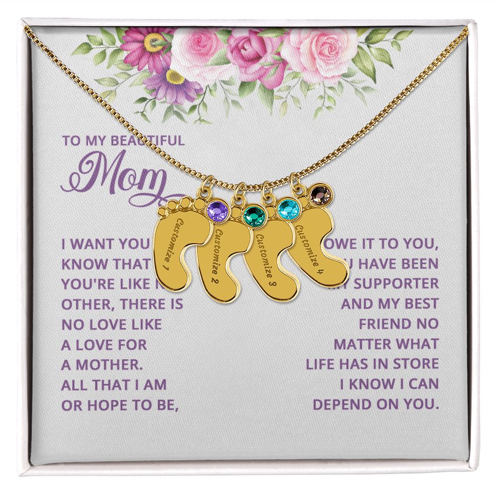 Adorn yourself with a timelessly beautiful piece of jewelry. Crafted with a subtle delicateness, the Baby Feet Necklace with Birthstone is a gorgeous combination of elegance and sentimentality. Symbolizing the unbreakable bond between mother and child, this custom necklace is crafted with personalized details and a birthstone of your choosing.