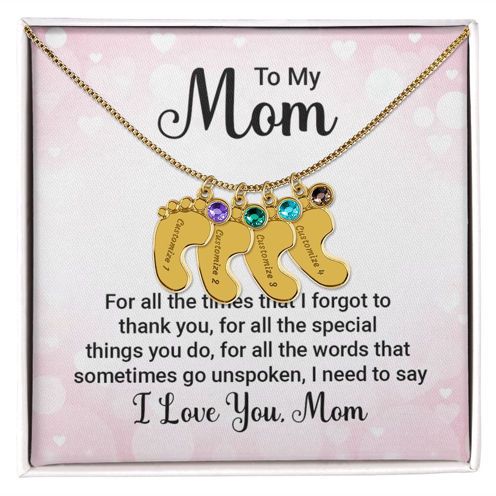 Celebrate the arrival of a newborn or cherish a precious memory with our Custom Baby Feet Necklace with Birthstone. Personalize your gift by engraving a name of your choice onto the pendant and choosing a crystal that correlates with the baby's birth month.