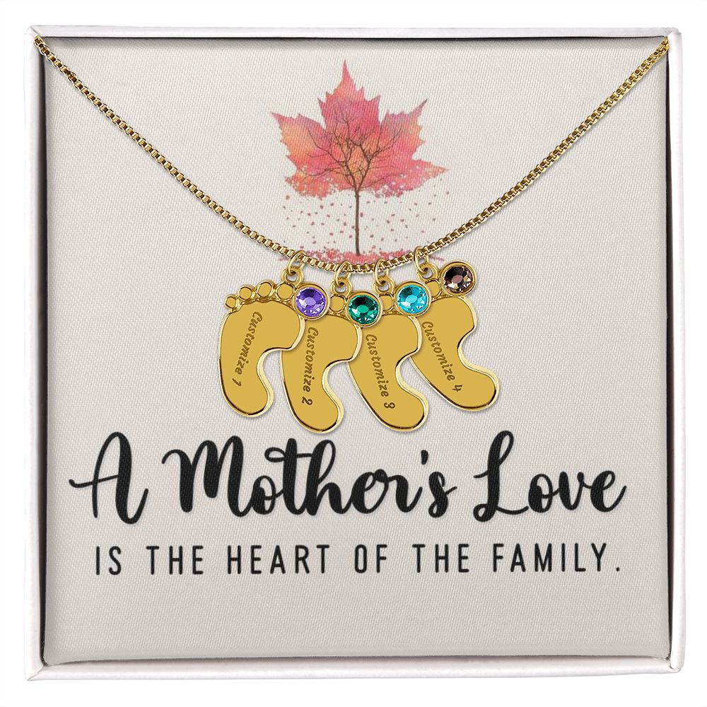 Celebrate the arrival of a newborn or cherish a precious memory with our Custom Baby Feet Necklace with Birthstone. Personalize your gift by engraving a name of your choice onto the pendant and choosing a crystal that correlates with the baby's birth month.