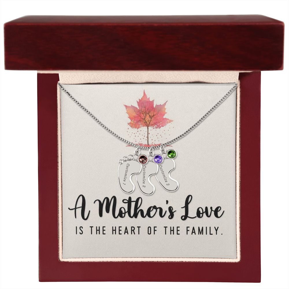 Celebrate the arrival of a newborn or cherish a precious memory with our Custom Baby Feet Necklace with Birthstone. Personalize your gift by engraving a name of your choice onto the pendant and choosing a crystal that correlates with the baby's birth month.