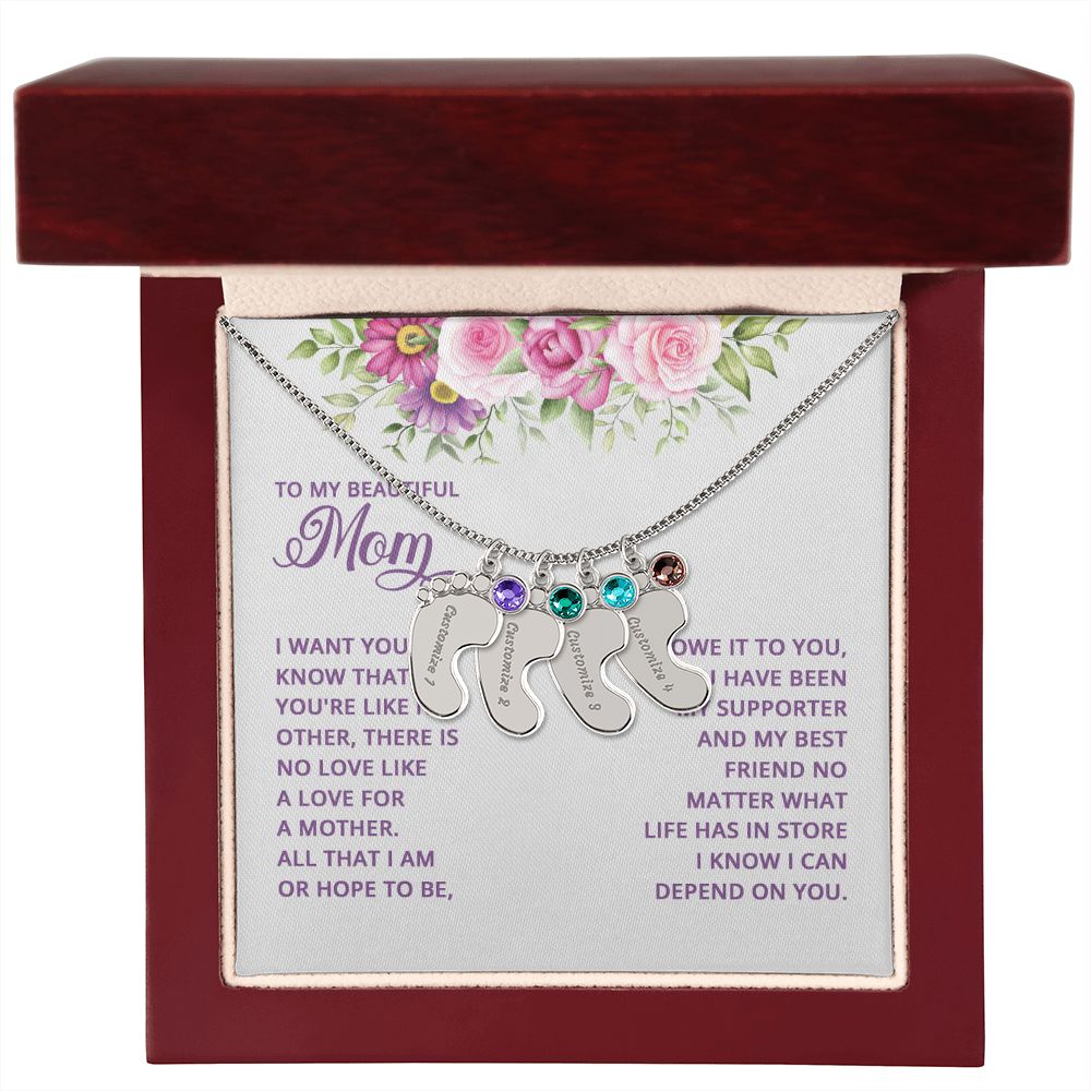 Adorn yourself with a timelessly beautiful piece of jewelry. Crafted with a subtle delicateness, the Baby Feet Necklace with Birthstone is a gorgeous combination of elegance and sentimentality. Symbolizing the unbreakable bond between mother and child, this custom necklace is crafted with personalized details and a birthstone of your choosing.