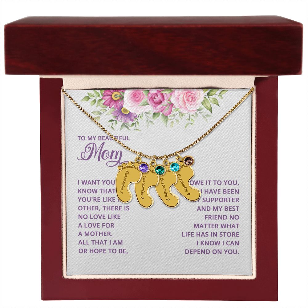 Adorn yourself with a timelessly beautiful piece of jewelry. Crafted with a subtle delicateness, the Baby Feet Necklace with Birthstone is a gorgeous combination of elegance and sentimentality. Symbolizing the unbreakable bond between mother and child, this custom necklace is crafted with personalized details and a birthstone of your choosing.