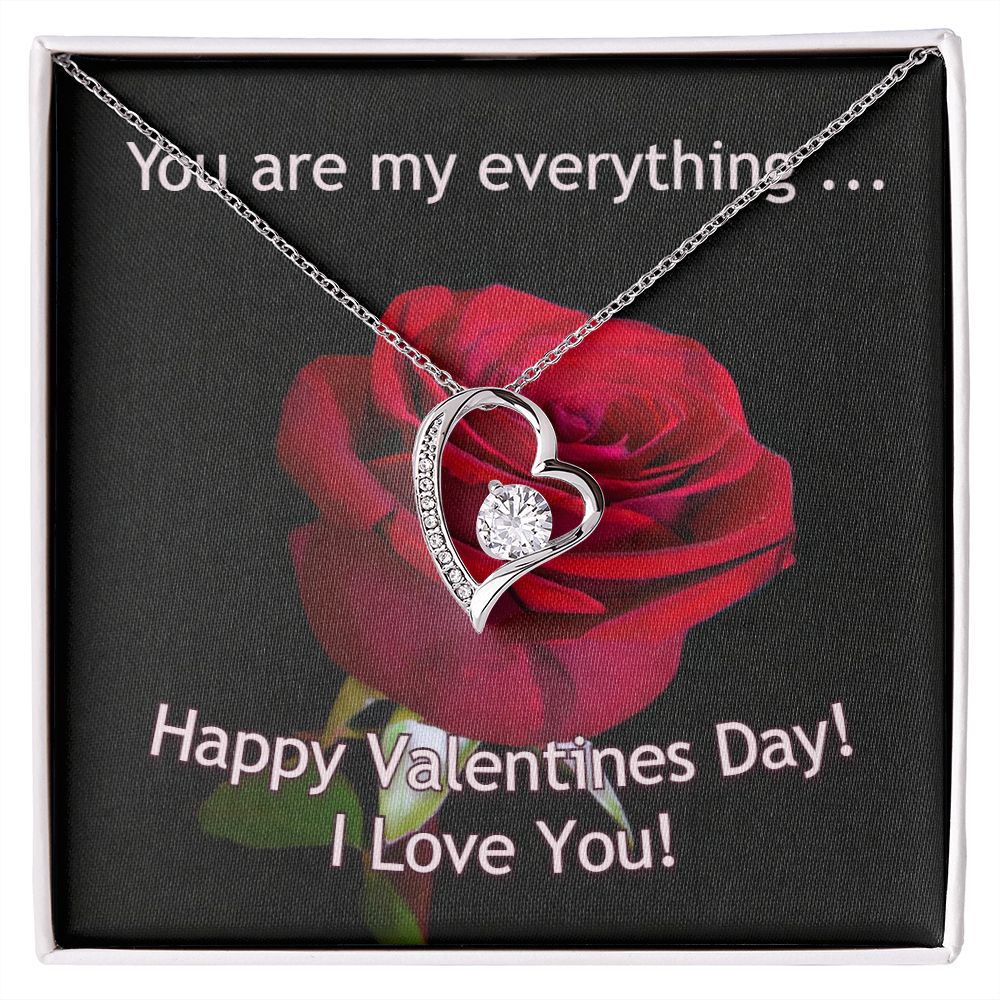 The dazzling Forever Love Necklace is sure to make her heart melt! This necklace features a stunning 6.5mm CZ crystal surrounded by a polished heart pendant embellished with smaller crystals to add extra sparkle and shine. Beautifully crafted with either a white gold or yellow gold finish, be sure to give her a classic gift she can enjoy everyday.
